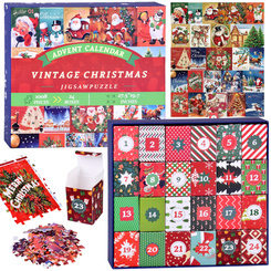 Advent Calendar PUZZLE - 24 Christmas puzzles in a VINTAGE style ZA5885