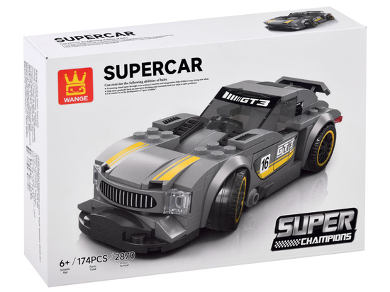 Technical blocks Sports car SILVER 174-pieces + stickers ZA4287