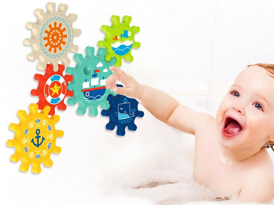 Spin sort Water toy colorful cogs  ZA3407