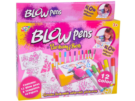 AIRBRUSH Creative Art Set - Painting Pump, Markers and Stencils ZA5710