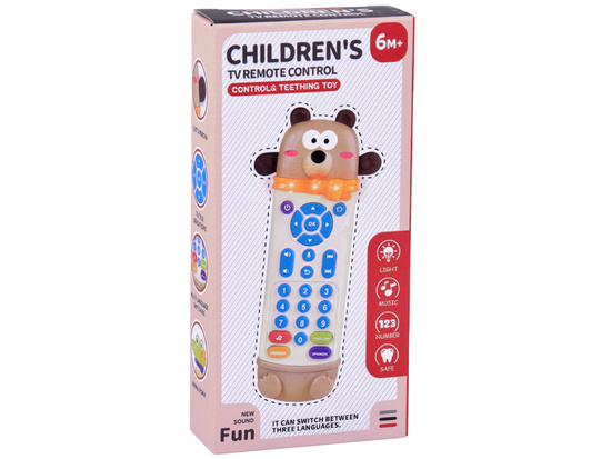 Interactive remote control - 2-in-1 TEDDY BEAR teether for children + funny sounds ZA6017