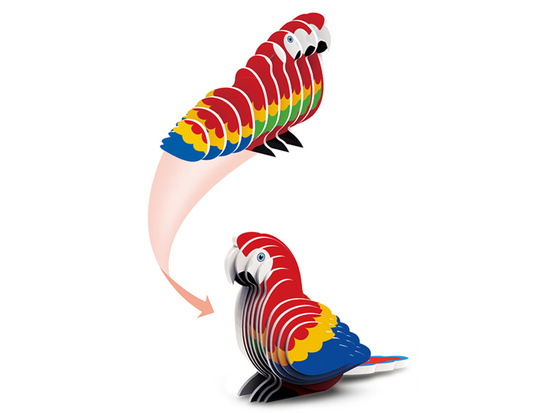 3D puzzle cardboard model colorful MACAW PARROT do it yourself DIY 24 pieces ZA5719