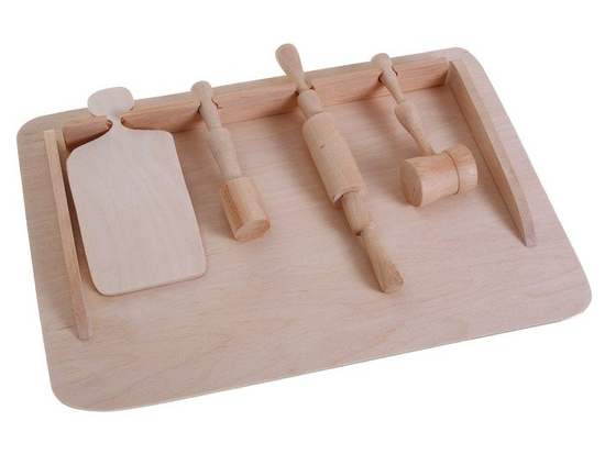 Wooden TABLE with utensils for cook ZA2023