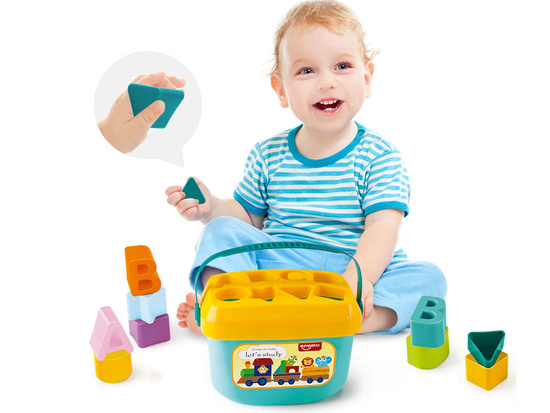 Educational set Bucket blocks letters SORTER 16pcs ZA3803