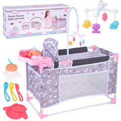 2-in-1 Sweet Dream Doll Set – Crib and High Chair ZA5918