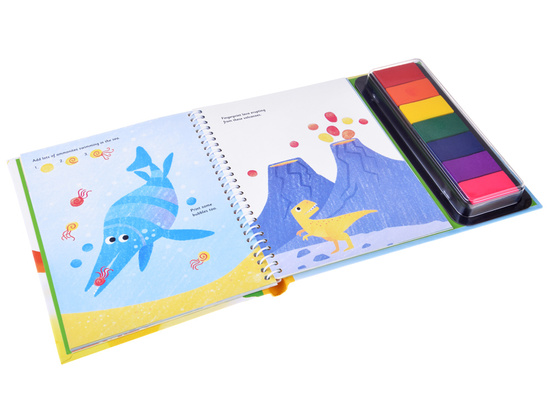 Creative finger painting book DINOSAURS 64 pages 7 colors AP0048