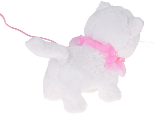 Interactive kitten walks on a leash, meows, and wags its tail ZA5592