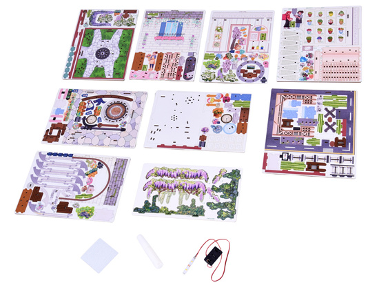 Drewniane PUZZLE 3D Seria budynek Kwiaciarnia 243 ele oświetlenie ZA6015