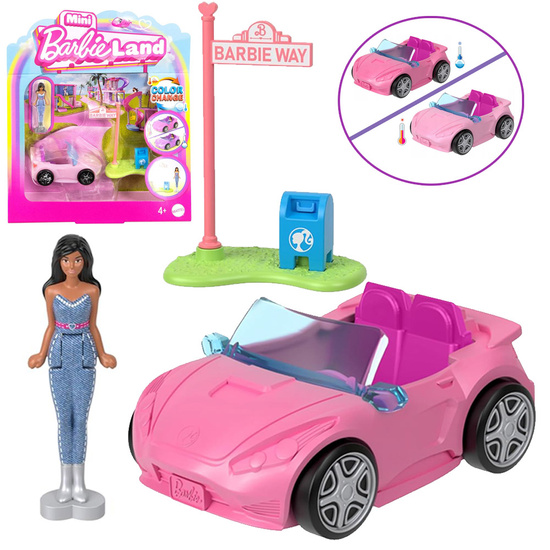 Mattel Mini Barbie Land Doll Driver Vehicle + Convertible Car ZA6038 F