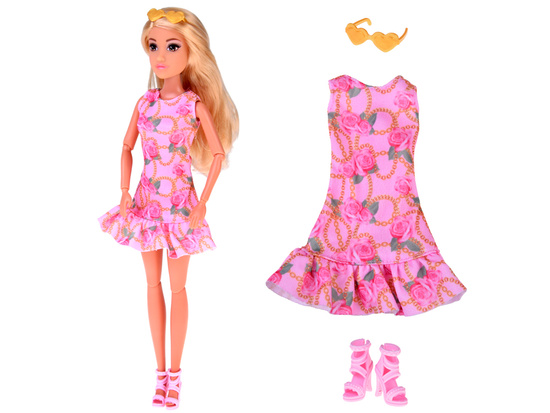 Doll clothes set, holiday styling, dress, accessories ZA5707