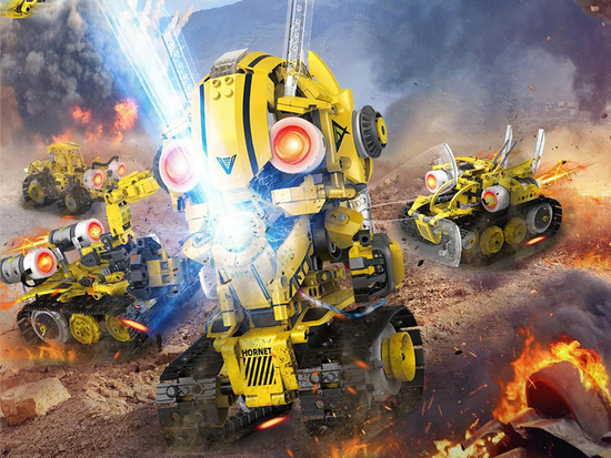 Technical Blocks Robots Pro 5-in-1 Set Remote Control + LED Light 673 pcs RC0743