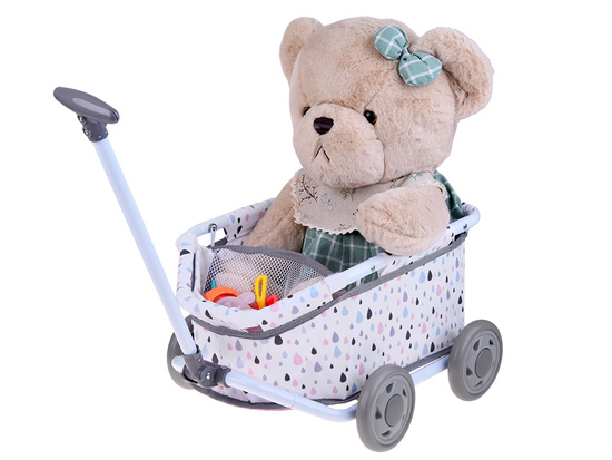 Doll and Teddy Stroller with Handle – Adorable Pull-Along Wagon ZA5919