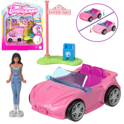 Mattel Mini Barbie Land Lalka kierowca pojazdu + autko kabriolet ZA6038 F