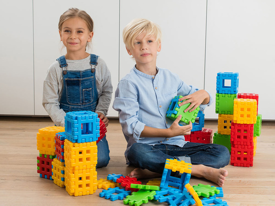 Waffle construction blocks in a box of 200 pieces ZA4888