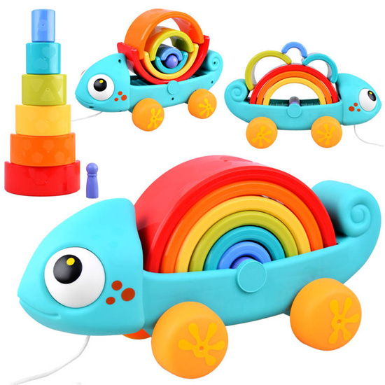 Rainbow chameleon puzzle montessori pyramid ZA4532