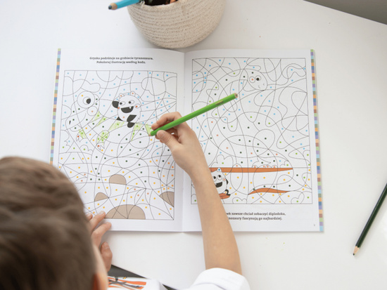 Captain Science Doodles and Dinosaurs. Coloring Page KS1191