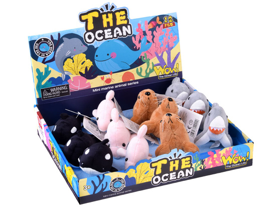 Plush ocean animals with squeaker - Seal Dolphin Killer Whale Shark ZA5779