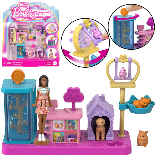 Mattel Mini Barbie Land Veterinarian Doll + Pets and Accessories ZA6041 A