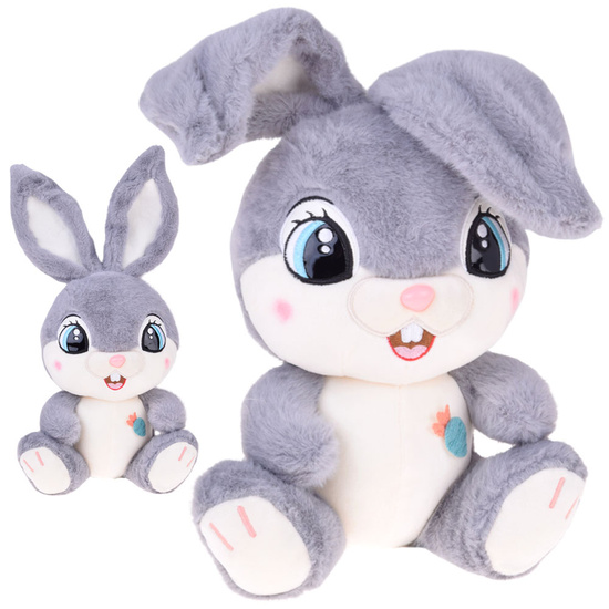 Plush rabbit 40 cm Charming gray BERRY with foldable ears ZA5922