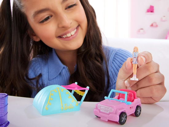 Mattel Mini Barbie Land Camper Doll with Off-Road Vehicle + Tent ZA6038 G