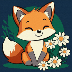 Painting by numbers for kids 25x25cm KHO6299 Beautiful fox AP0084