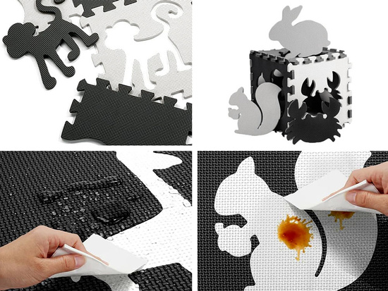 Foam puzzle - contrasting mat for babies ANIMALS ZA4783
