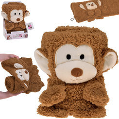 Soft blanket - cuddly 2in1 MONKEY in mocha mouse color ZA0724