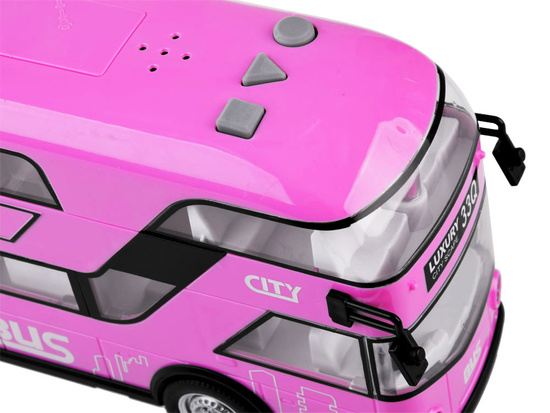 Pink double-decker bus with opening doors and sound ZA4748