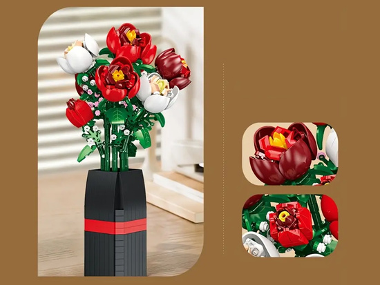 Construction Blocks – Bouquet of Roses 818 pieces ZA5760