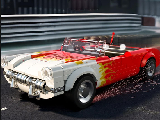Construction blocks car classic hot rod roadster 249ele ZA5817