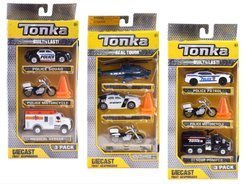 Hasbro TONKA Zestaw pojazdów POLICJA Różne metalowe autka + pachołki ZA3633