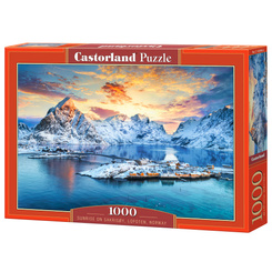 1000-piece puzzle Sunrise on Sakrisoy, Lofoten, Norway C-105366-2