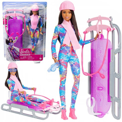 Mattel Barbie You Can Be Anything lalka ZIMOWA + sanki ZA6033