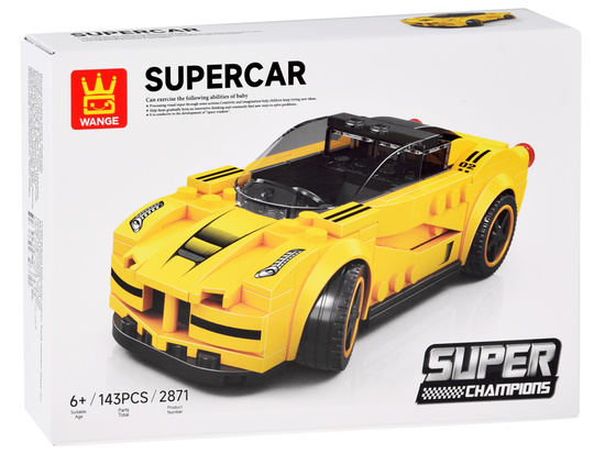 Technical blocks Sports car YELLOW 143-pieces + stickers ZA5742