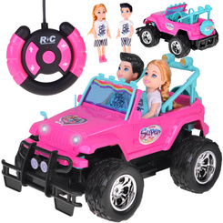 Remote-controlled PINK CAR for dolls + boy and girl RC0734