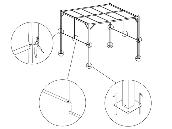 Garden PERGOLA Para Sole ZONA 3x3x2m Waterproof roofing ROLLERS SP0836