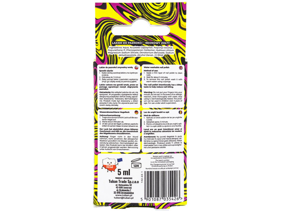 Tuban Tubi Glam nail polish for kids Neon Yellow 5 ml ZA6121