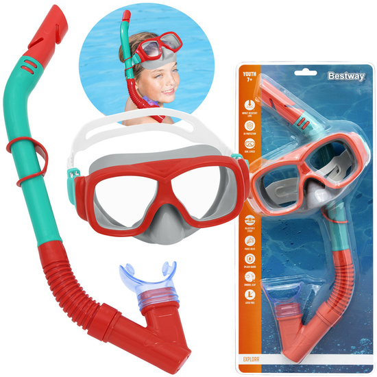 Bestway Set Mask with snorkel for diving RED 7+ 24032