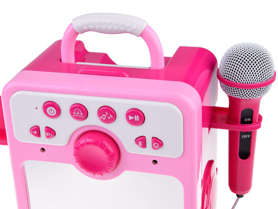 Musical speaker pink Boombox for children with microphone IN0166