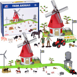 SERIA ZWIERZĘTA FARMA Zestaw WIATRAK młyn 101ele figurki ZA5688