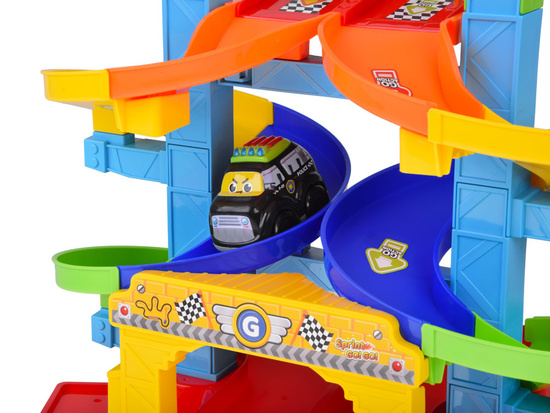 Spiral Track car set + police car and dump truck 19 pieces ZA5692