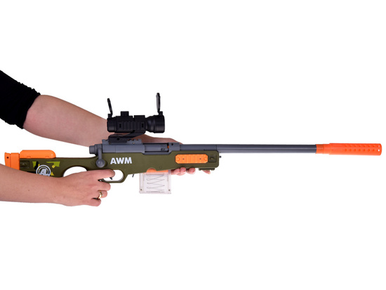 Large sniper rifle, cartridges, shells, sight, magazine ZA4632