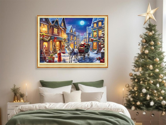 Advent Calendar PUZZLE - Santa Claus in a Sleigh in VINTAGE Style ZA5884