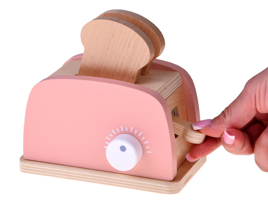 Wooden Set Toaster Coffee Machine Mixer + Accessories – Small Pretend Play Appliances ZA5929