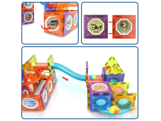 3D GLOWING magnetic blocks - Build a ball track KULODROM 116 pieces ZA5894