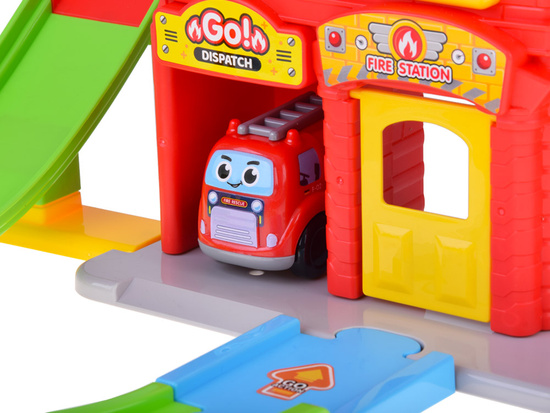 Set of car garage with driveway FIRE BRIGADE + fire truck ZA5691