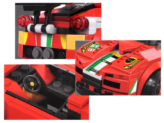Klocki techniczne Sportowe auto CZERWONE 164-elementy + naklejki ZA4289