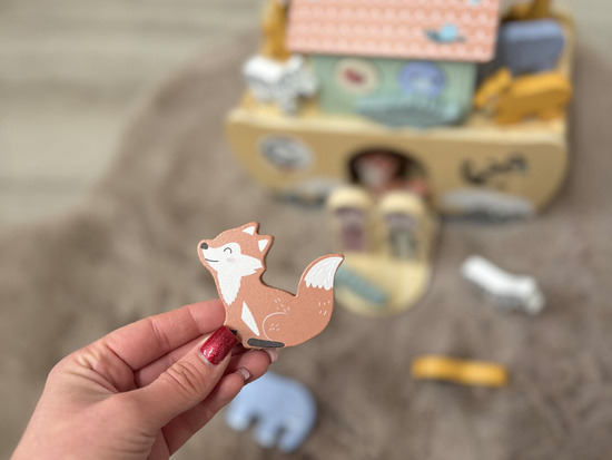 Wooden Noah’s Ark + Animal Figures Educational Toy Sorter ZA5931