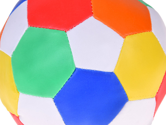 Soft colorful plush ball made of eco-leather, 15 cm, rag ZA5682