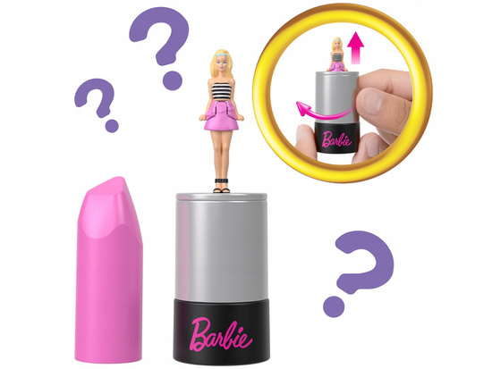 Mattel Mini Barbie Land LALKA niespodzianka w szmince Barbie lub Ken ZA6037
